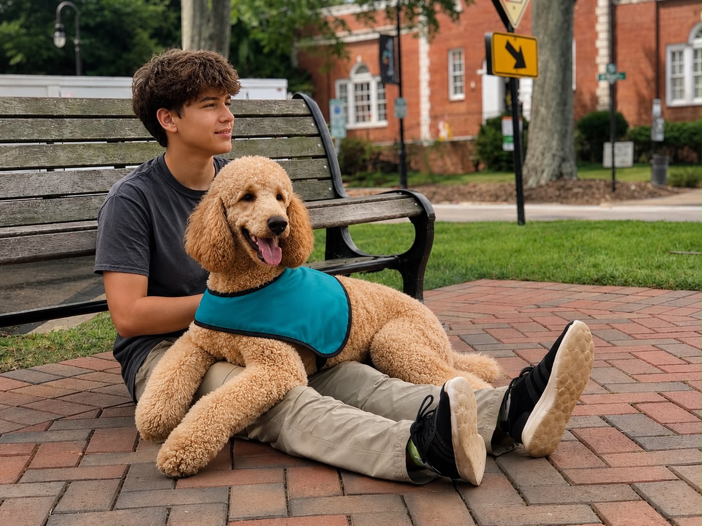 Child with autism assistance dog